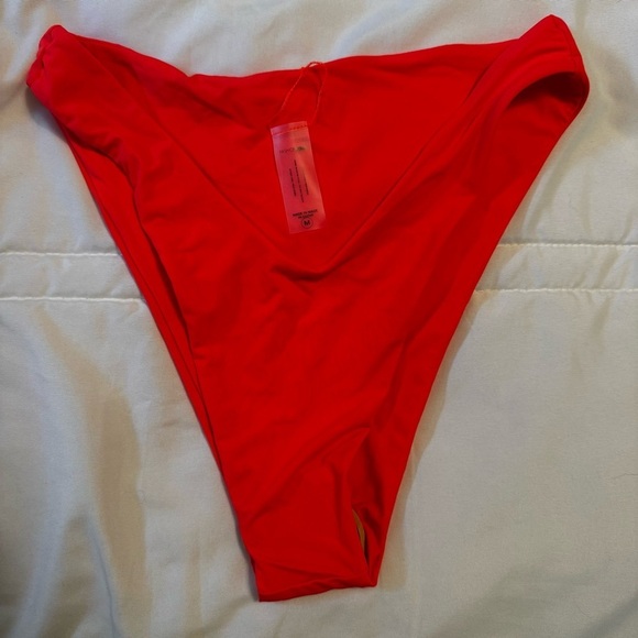 NWT Fashion Nova Bright Orange Long Sleeve Crop Top High Waist Swimsuit Sz M - Picture 10 of 11